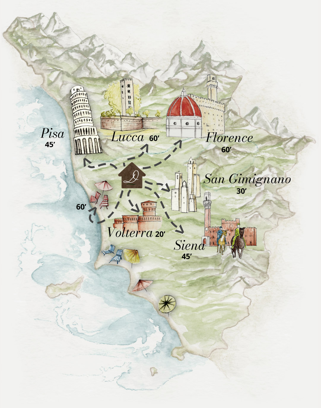 Agriturismo Tuscany Panieracci Map